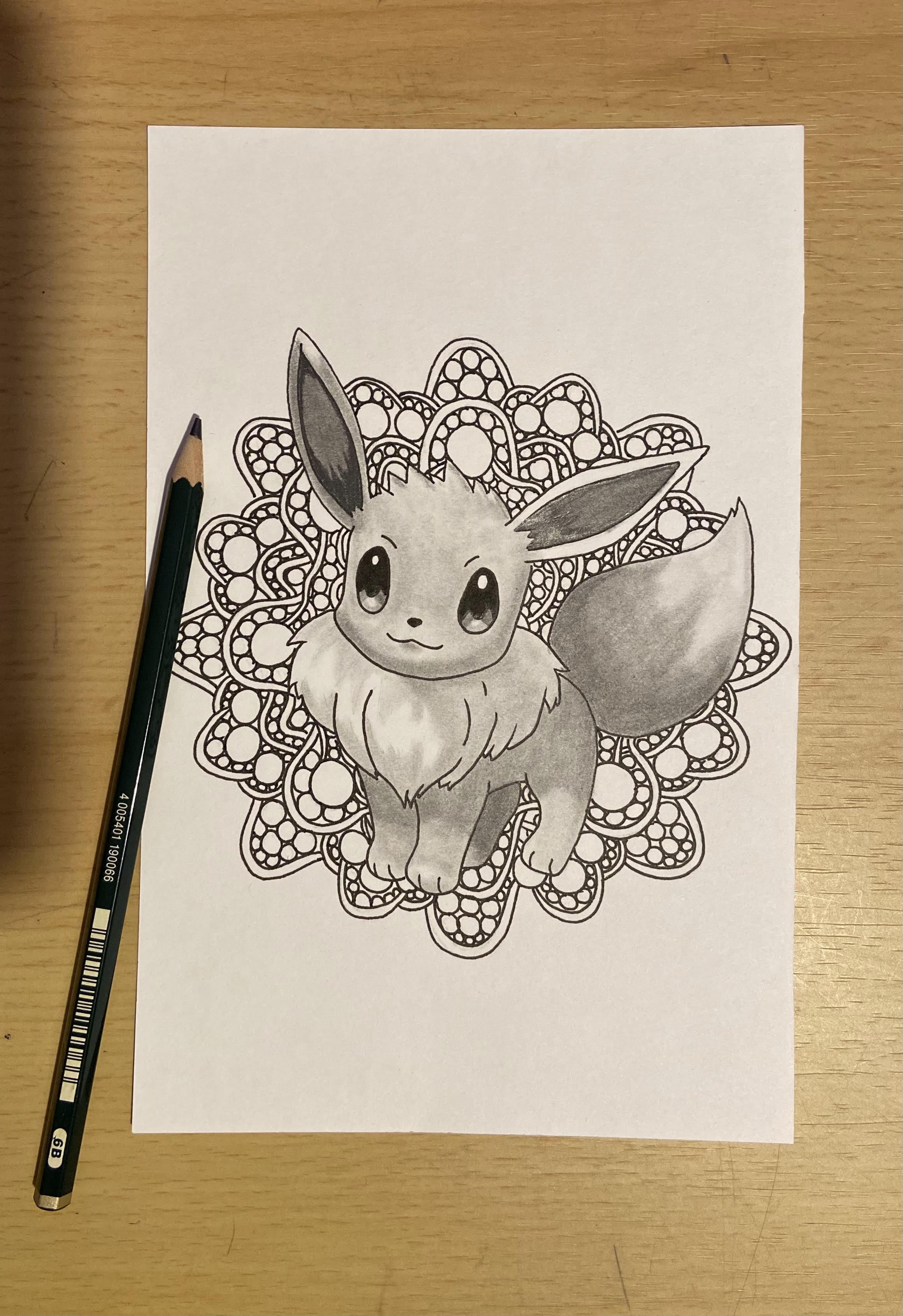 Pencil drawing of the Pokemon Eevee