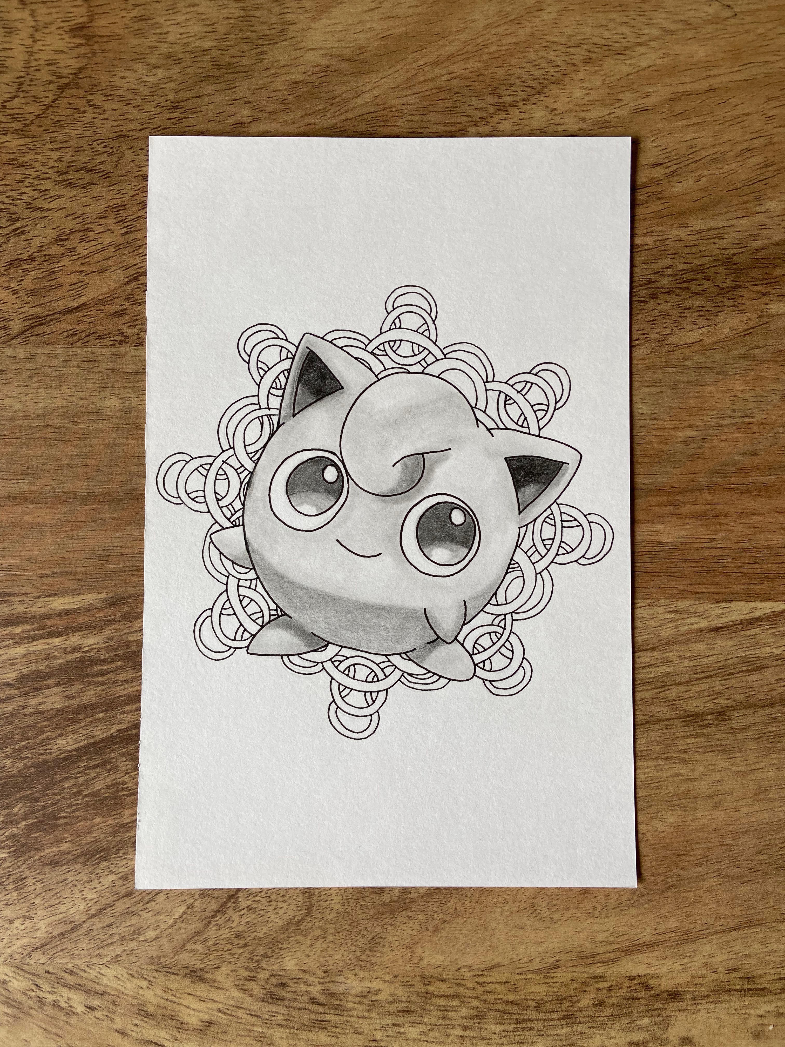Pencil drawing of the Pokemon JigglyPuff