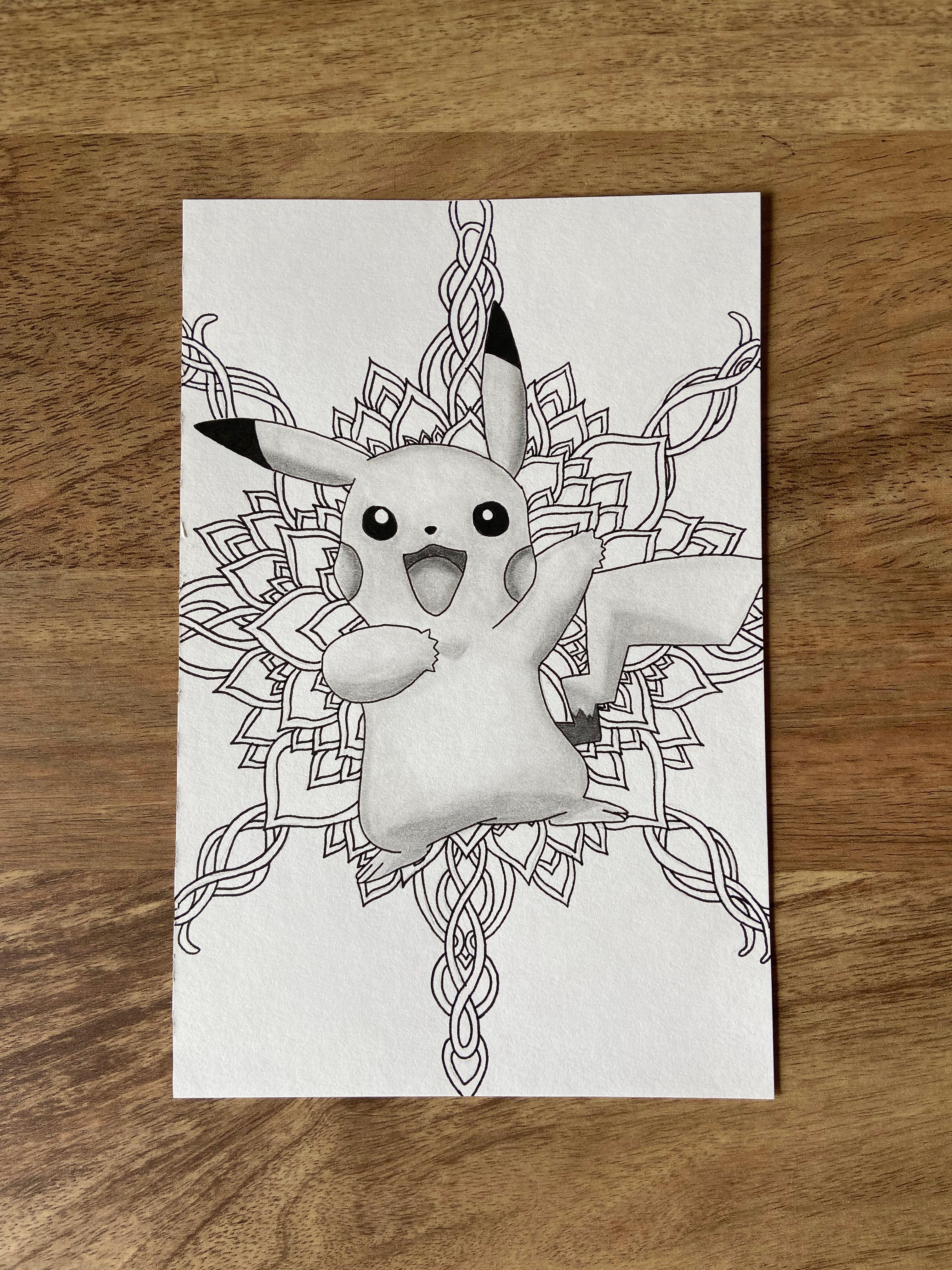 Pencil drawing of the Pokemon Pikachu
